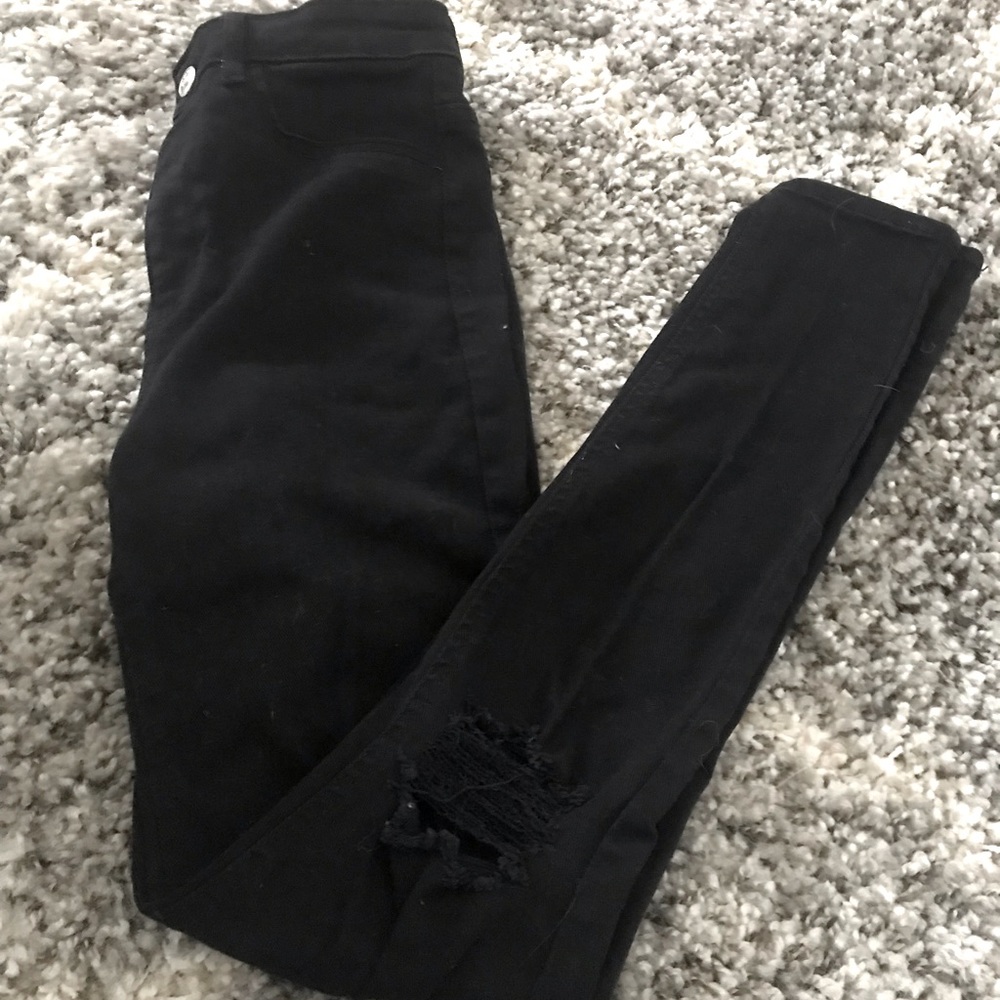 H&M black ripped jeans